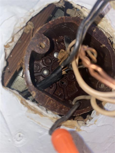 how to remove an old electrical box from the ceiling|replacing a ceiling electrical box.